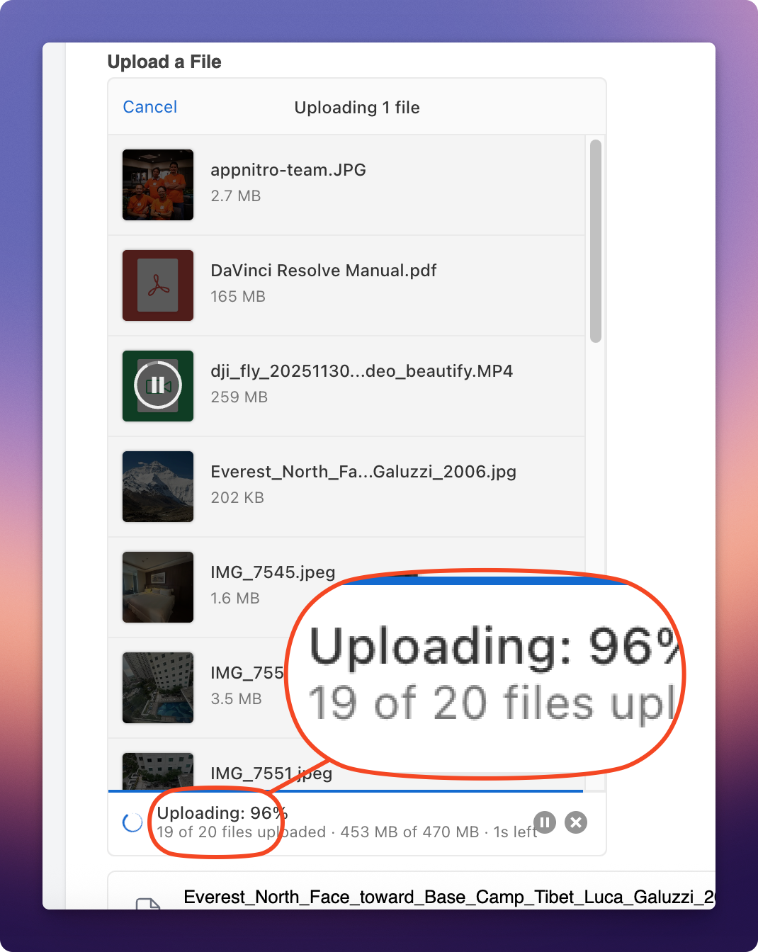 Concurrent Uploads