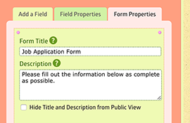 Form Properties