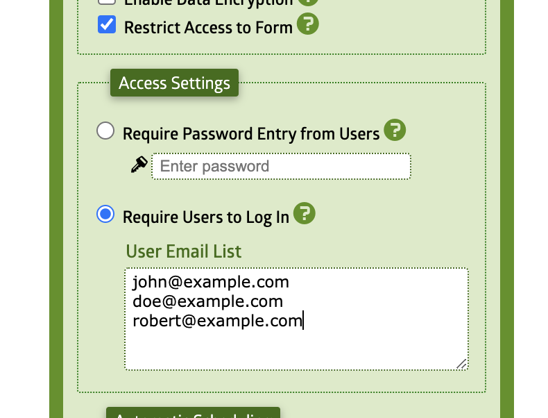 Restrict Access to Form
