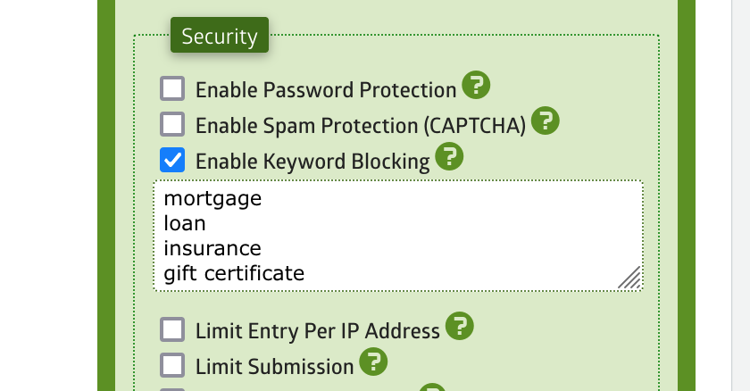 Keyword Blocking